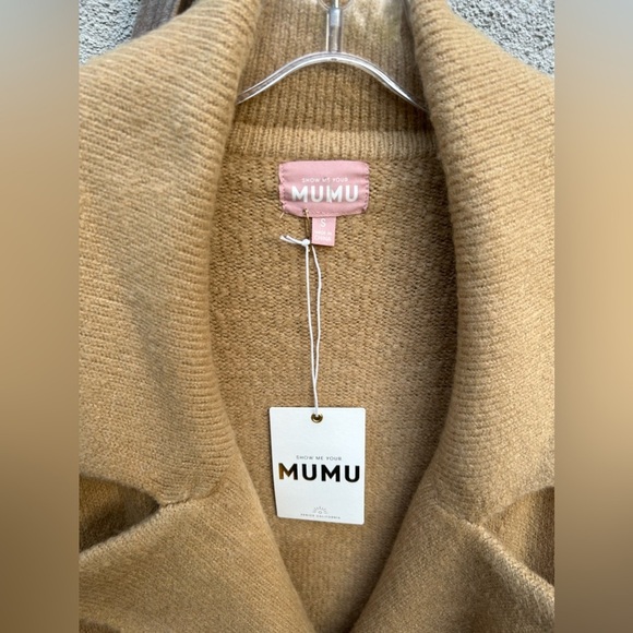 Show Me Your Mumu Melrose Double Breasted Duster Sweater Coat Camel Tan - Picture 6 of 7